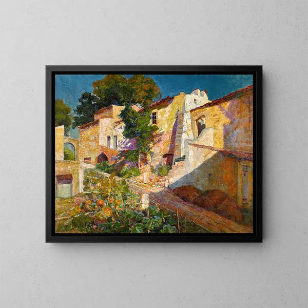 Village provençal - Victor Charreton — framed artwork on a wall