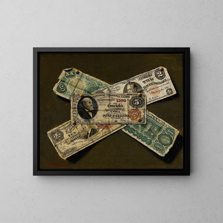 Monnaie papier américaine - Victor Dubreuil — framed artwork on a wall