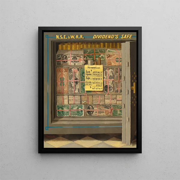 Silver Safe Painting - Victor Dubreuil — framed artwork on a wall