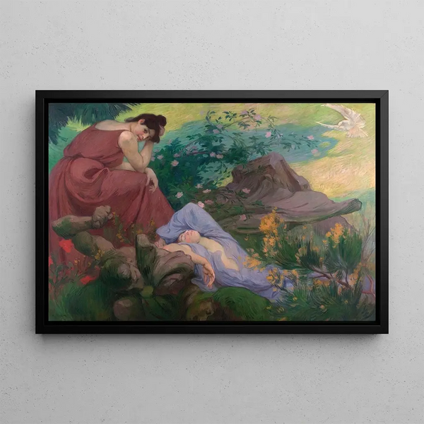Peace and Joy Living Room, Meditation - Victor Émile Prouvé — framed artwork on a wall