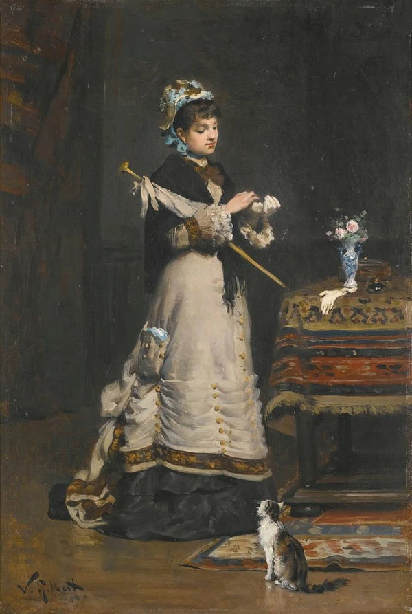 After the Visit - Victor Gabriel Gilbert — framed artwork on a wall