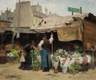 At the flower market - Victor Gabriel Gilbert — artwork view