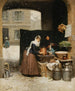 Winter Dairy Shop Painting - Victor Gabriel Gilbert — artwork view