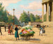 Flower seller in front of the Madeleine church in Paris - Victor Gabriel Gilbert — artwork view