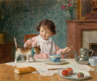 Young girl with cat - Victor Gabriel Gilbert — artwork view