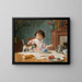 Young girl with cat - Victor Gabriel Gilbert — framed artwork on a wall