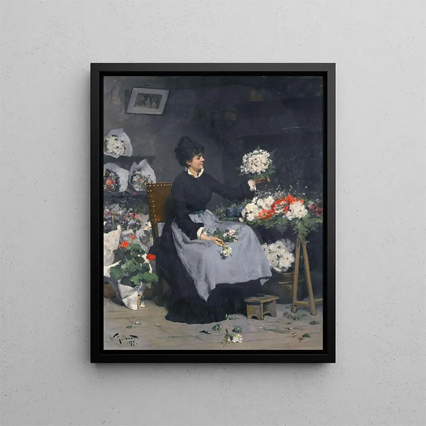 La marchande de fleurs - Victor Gabriel Gilbert — framed artwork on a wall