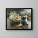 La marchande de fleurs sur les quais de Paris vers 1890 - Victor Gabriel Gilbert — framed artwork on a wall