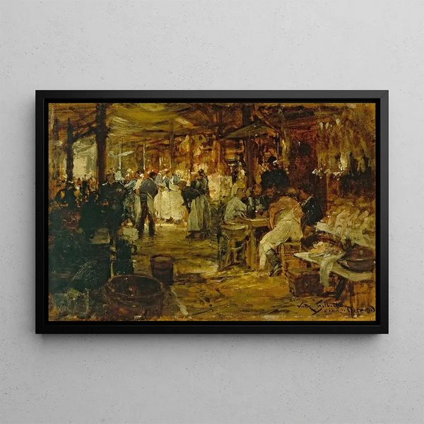The Market of Madeleine - Victor Gabriel Gilbert — framed artwork on a wall