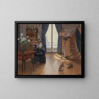 Morning Light Painting - Victor Gabriel Gilbert — framed artwork on a wall