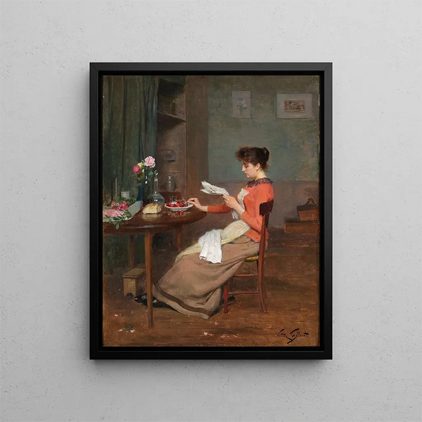 Lire les nouvelles - Victor Gabriel Gilbert — framed artwork on a wall
