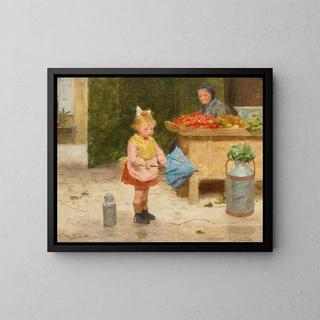 His First Umbrella - Victor Gabriel Gilbert — framed artwork on a wall