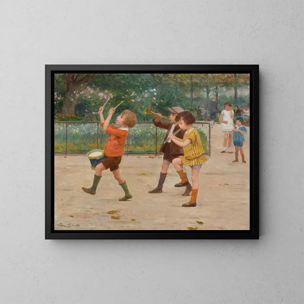 La bande des enfants - Victor Gabriel Gilbert — framed artwork on a wall