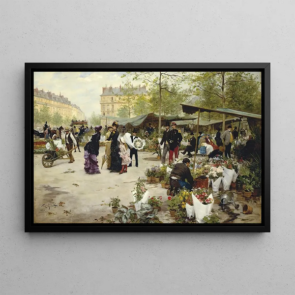 The Lower Market Paris - Victor Gabriel Gilbert — framed artwork on a wall