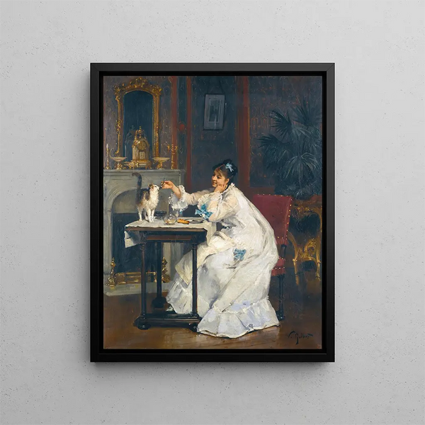 A Meal for Two - Victor Gabriel Gilbert — framed artwork on a wall