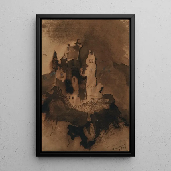 Bourg en ruines - Victor Hugo — framed artwork on a wall