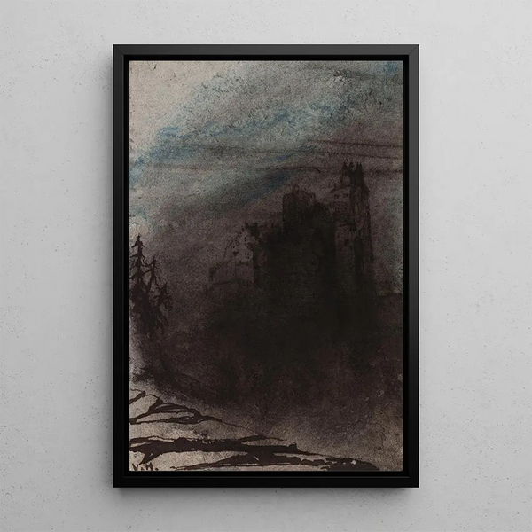 Château et sapins - Victor Hugo — framed artwork on a wall