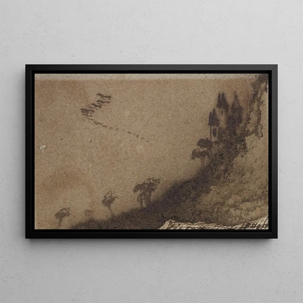 Château sur une colline - Victor Hugo — framed artwork on a wall