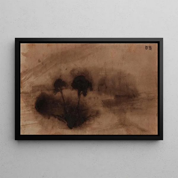 Two Trees in the Islet - Victor Hugo — framed artwork on a wall