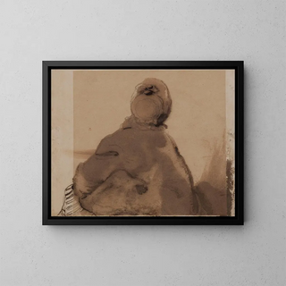 Woman from behind - Victor Hugo — framed artwork on a wall