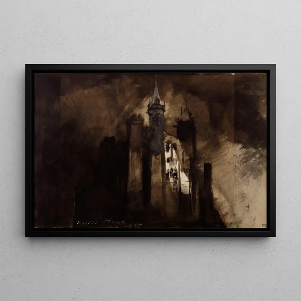 The burg dans l'orage - Victor Hugo — framed artwork on a wall