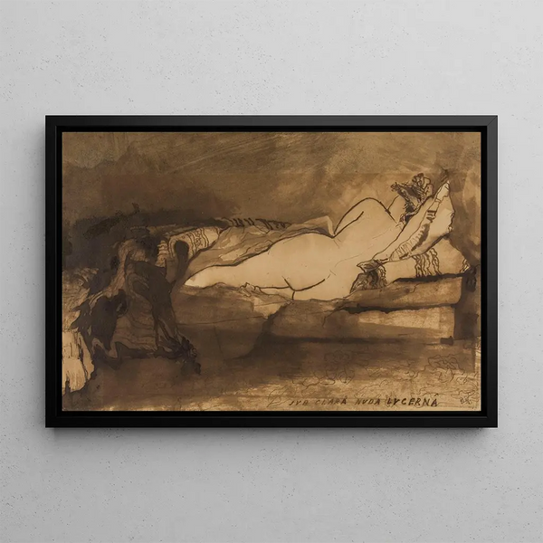 Under the clear naked lamp - Victor Hugo — framed artwork on a wall