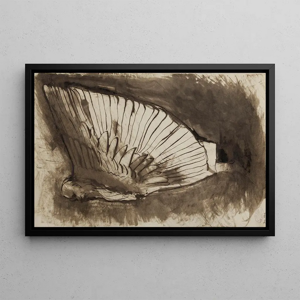 Old man with bird costume - Victor Hugo — framed artwork on a wall