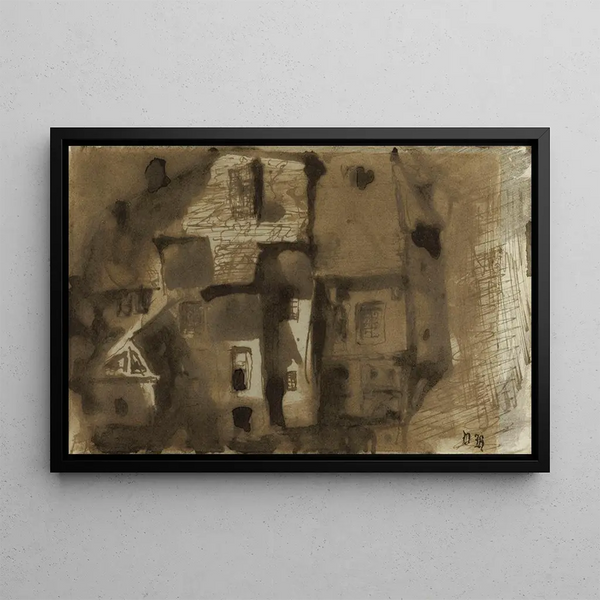 Old Corner House - Victor Hugo — framed artwork on a wall