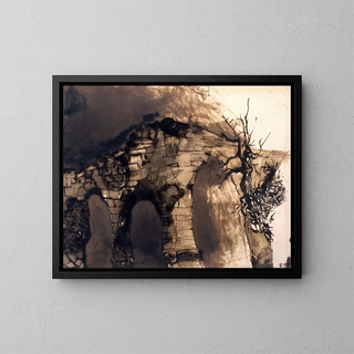 Old bridge - Victor Hugo — framed artwork on a wall
