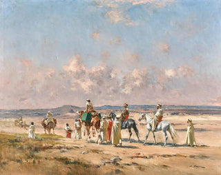 A caravan crossing the desert - Victor Huguet — artwork view