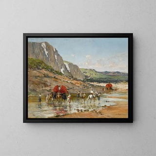 Traversée du Wadi - Victor Huguet — framed artwork on a wall