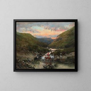 Ravin près de Biskra - Victor Huguet — framed artwork on a wall