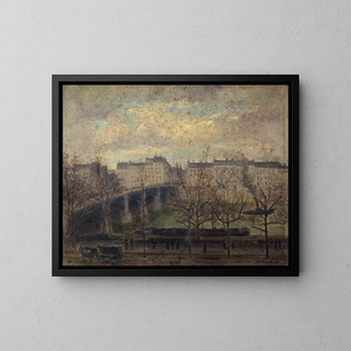 Le pont de la Tournelle - Victor Lecomte — framed artwork on a wall