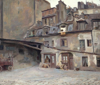 La cour de l'auberge du Cheval Blanc, rue Mazet - Victor Marec — artwork view