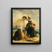 Three women in a field during harvest - Victor Marie Roussin — framed artwork on a wall