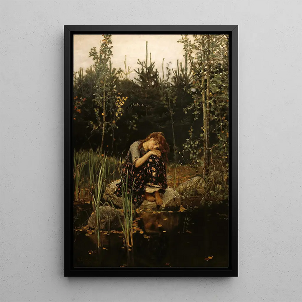 Alyonushka - Victor Mikhailovich Vasnetsov — framed artwork on a wall