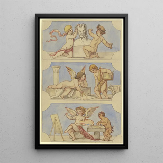 Victor Mller - Von Putten verkrperte Allegorien der Bildhauerei der Architektur und der Malerei.webp