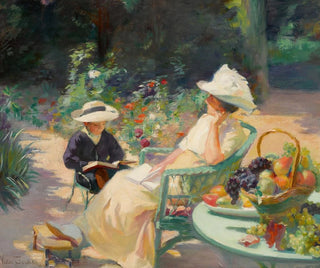 Caline and Jean reading - Victor Tardieu — artwork view