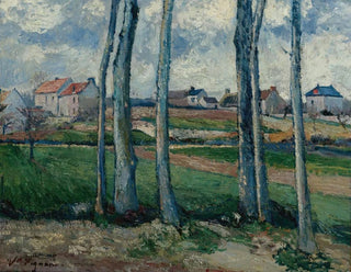 Village through the trees - Victor Vignon — artwork view