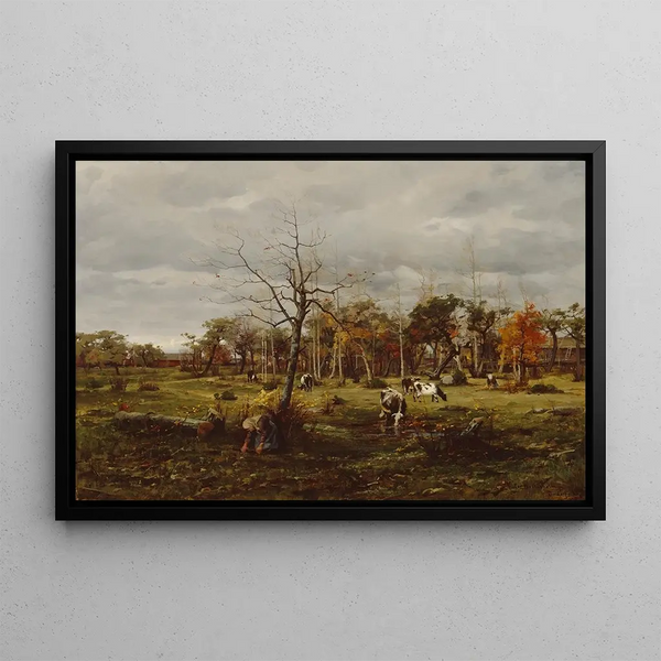 Autumn Landscape Painting - Victor Westerholm — framed artwork on a wall