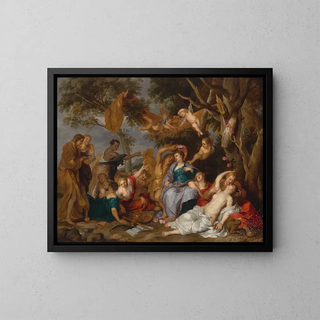 Amaryllis et Mirtillo - Victor Wolfvoet le Jeune — framed artwork on a wall