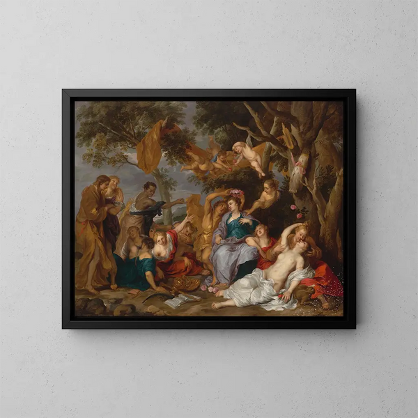 Amaryllis et Mirtillo - Victor Wolfvoet le Jeune — framed artwork on a wall