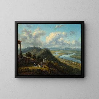 The meander seen from Mount Holyoke - Victor de Grailly — framed artwork on a wall