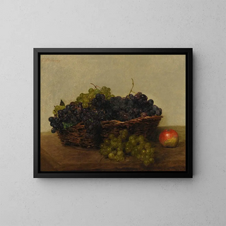 Basket of Grapes - Victoria Fantin-Latour — framed artwork on a wall