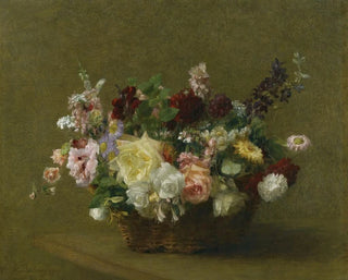 Basket of Various Flowers - Victoria Fantin-Latour — artwork view