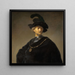 Old man with a gold chain - Rembrandt van Rijn — framed artwork on a wall
