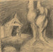 Old Woman Sitting in front of a Cottage - Jn Novk — artwork view