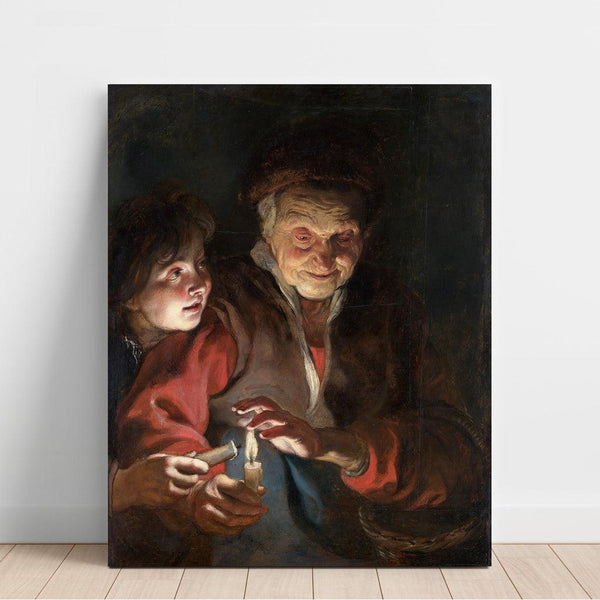 Reproduction of the painting Old woman and boy with candles - Peter Paul Rubens