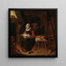 Old woman reading the Bible - Quirijn Van Brekelenkam — framed artwork on a wall