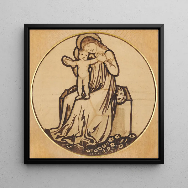 Virgin and Child - Sir Edward Coley Burne-Jones — framed artwork on a wall